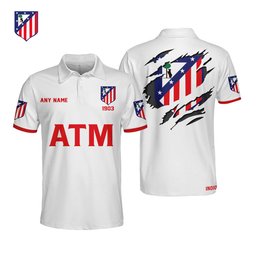 Atlético Madrid La Liga Torn Back Design Polo Shirt