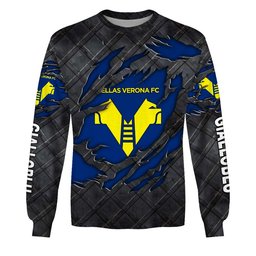 Hellas Verona F.C Serie A Black Metal Design Shirt