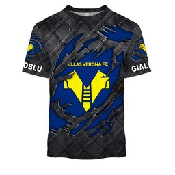 Hellas Verona F.C Serie A Black Metal Design Shirt