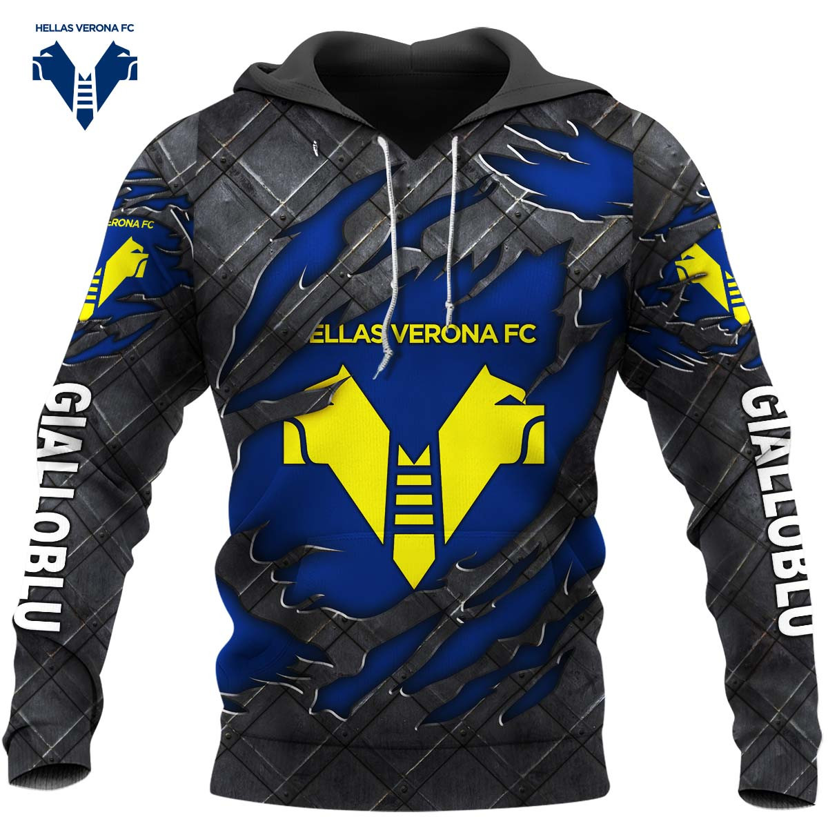 Hellas Verona F.C Serie A Black Metal Design Shirt