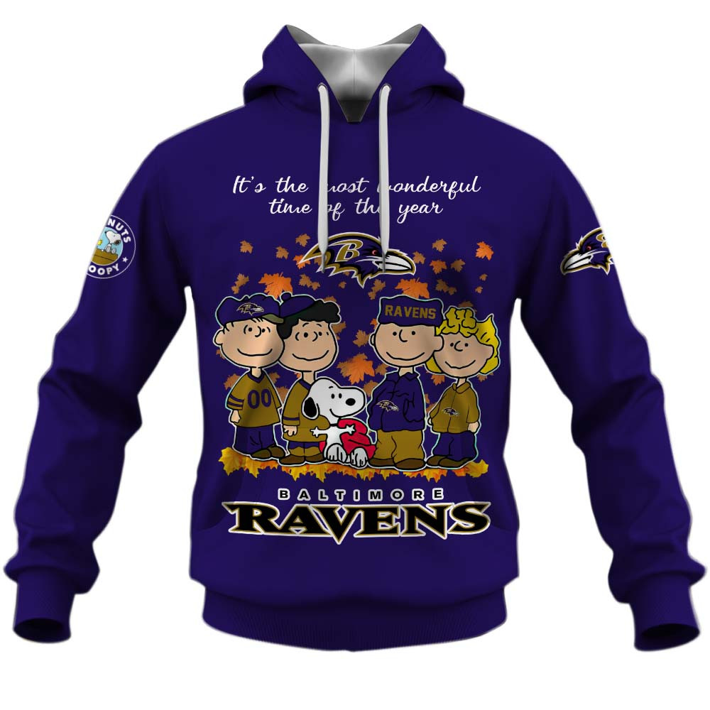 Baltimore Ravens Welcome the season with Snoopy Design Hoodie