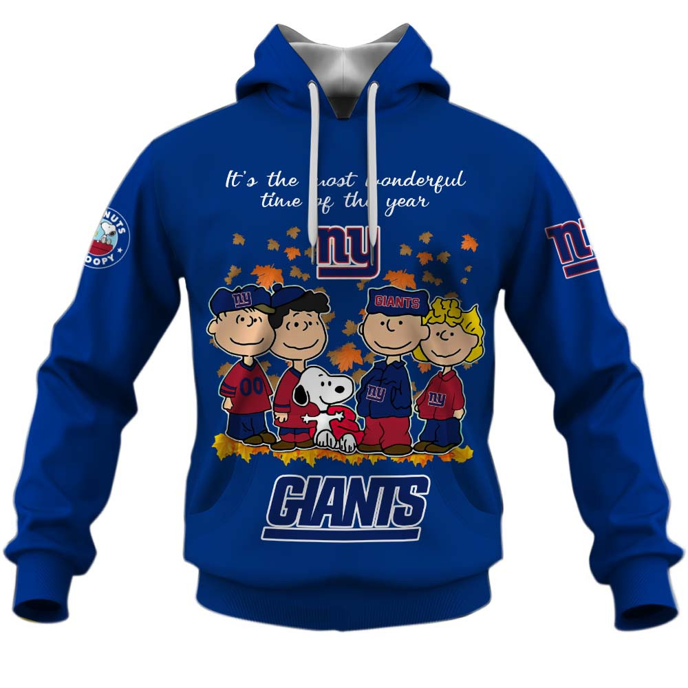 New York Giants Welcome the season with Snoopy Design Hoodie