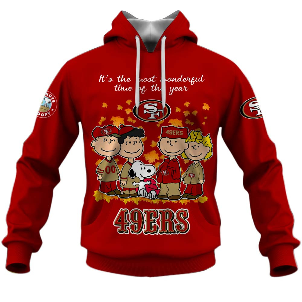 San Francisco 49ers Welcome the season with Snoopy Design Hoodie