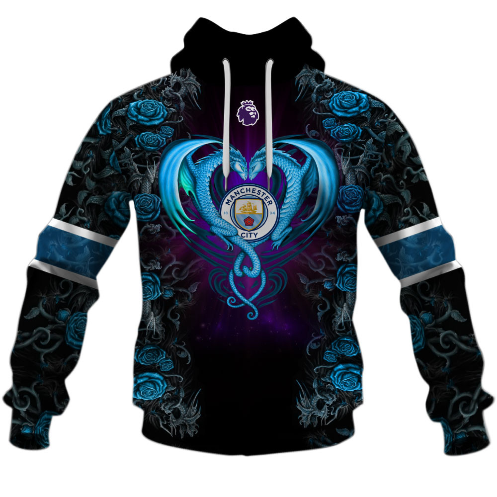 Manchester City F.C Rose Dragon Design Shirts