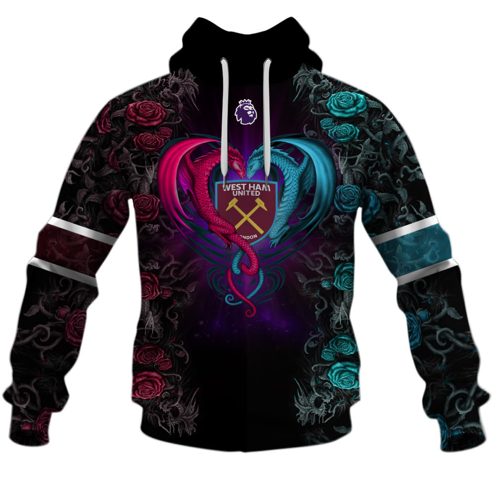 West Ham United F.C Rose Dragon Design Shirts