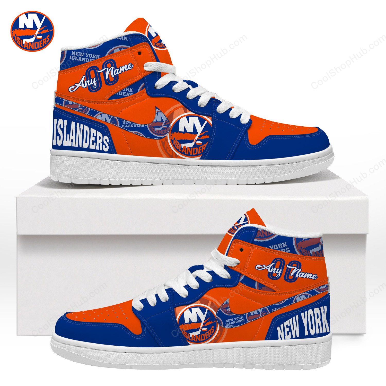 New York Islanders AJ 1 High Top Sneakers V1