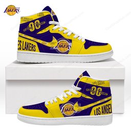 Los Angeles Lakers AJ 1 High Top Sneakers V1