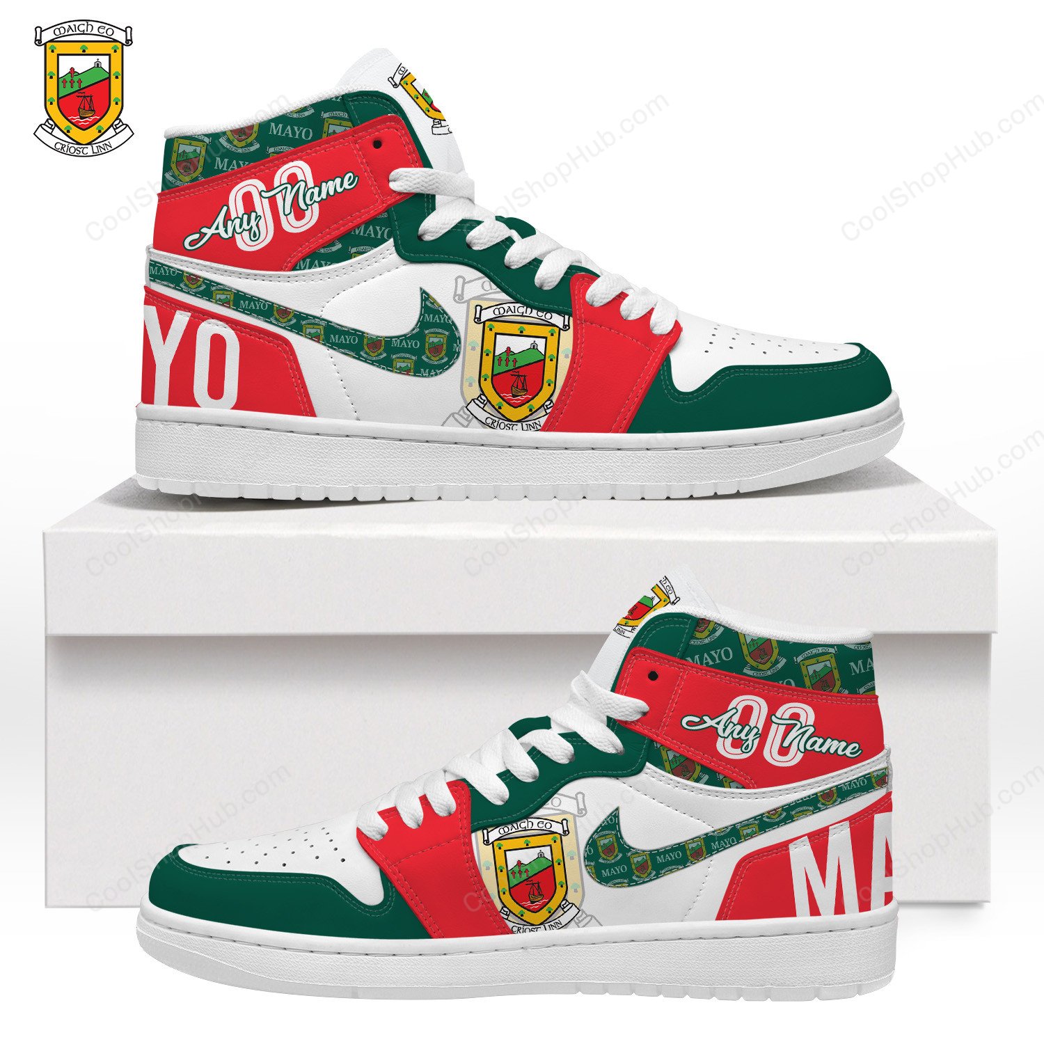 Mayo GAA AJ 1 High Top Sneakers V1