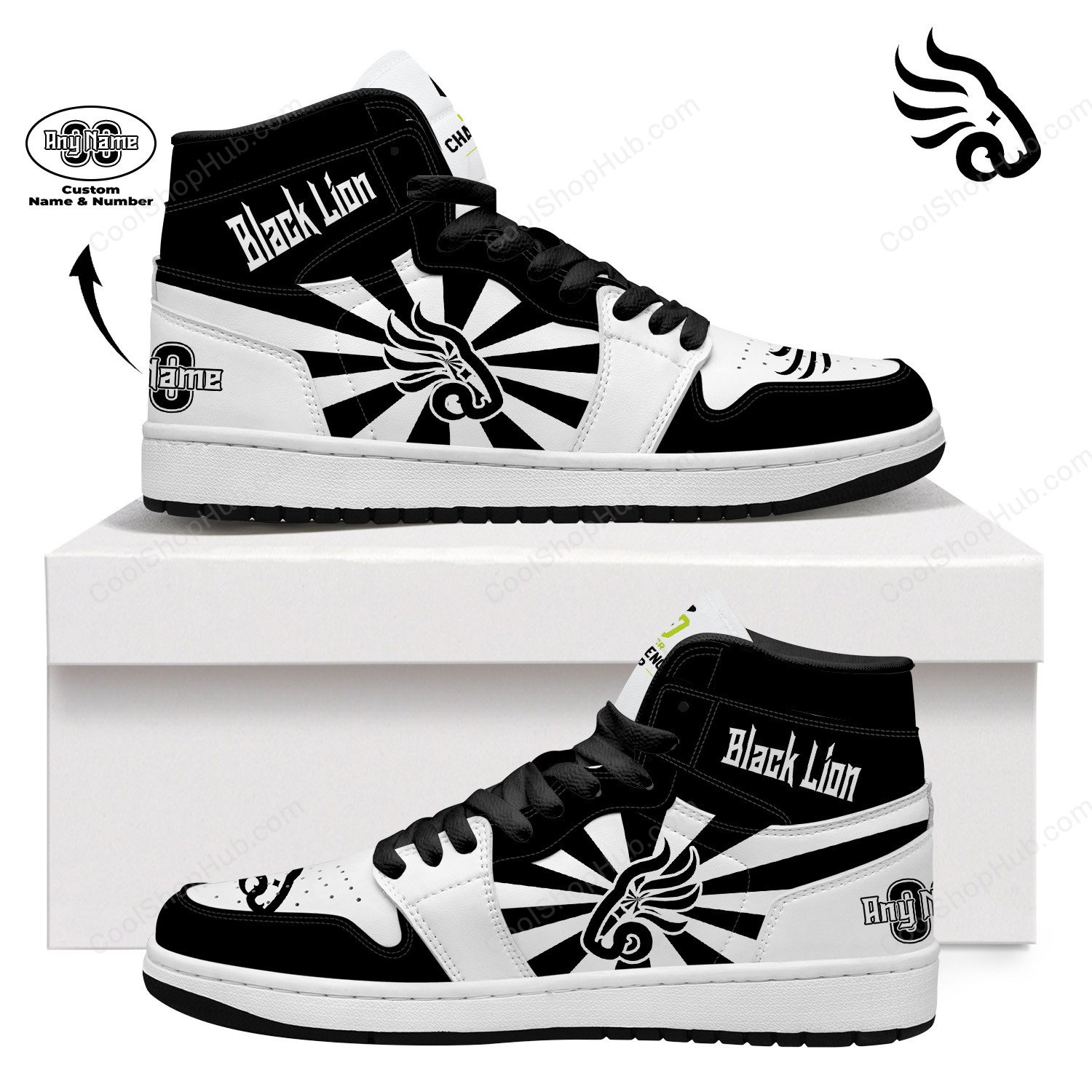 Black Lion AJ1 High Top Sneakers V2