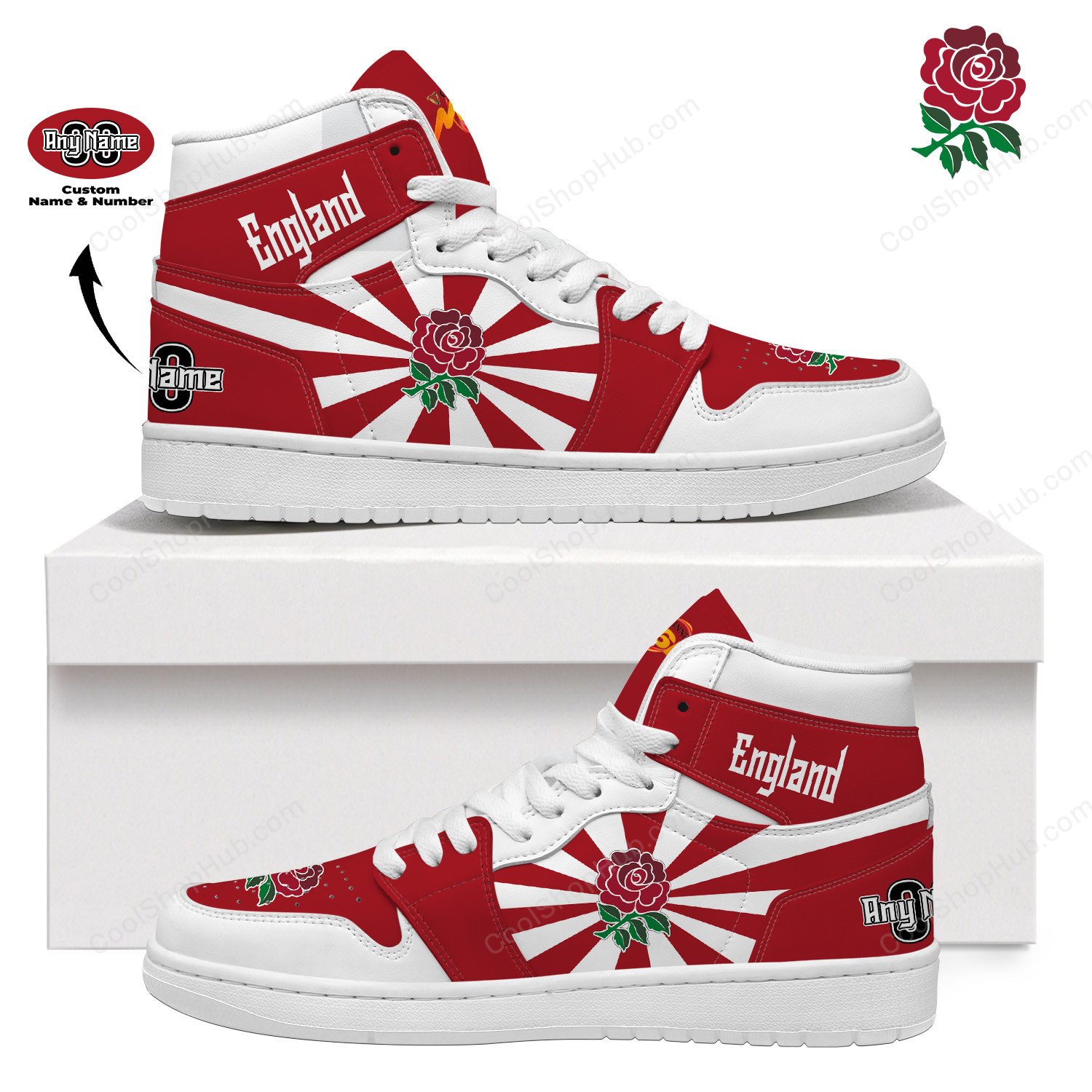 England national rugby union team AJ1 High Top Sneakers V2
