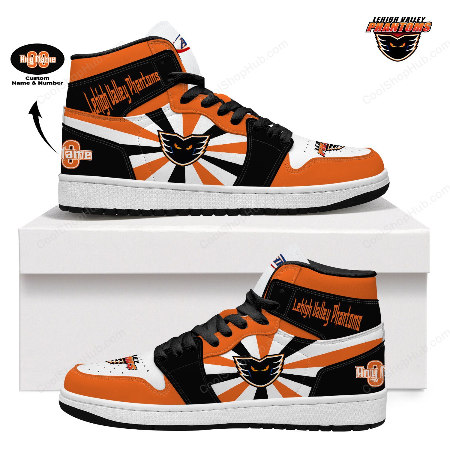 Lehigh Valley Phantoms AJ 1 High Top Sneakers V2