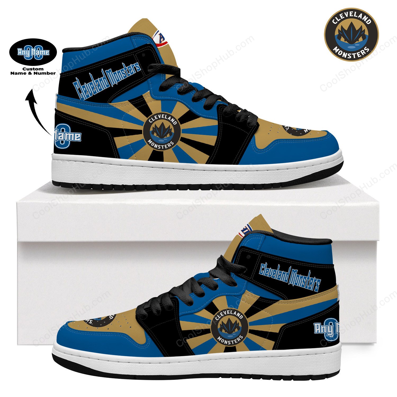 Cleveland Monsters AJ 1 High Top Sneakers V2
