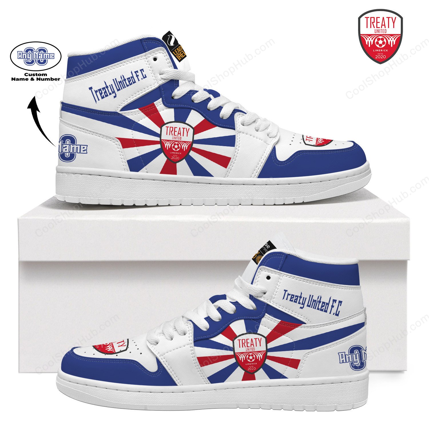 Treaty United F.C LOI First Division AJ1 High Top Sneakers V2