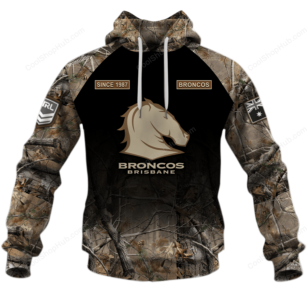 Brisbane Broncos NRL Hunting Camo Design Shirts