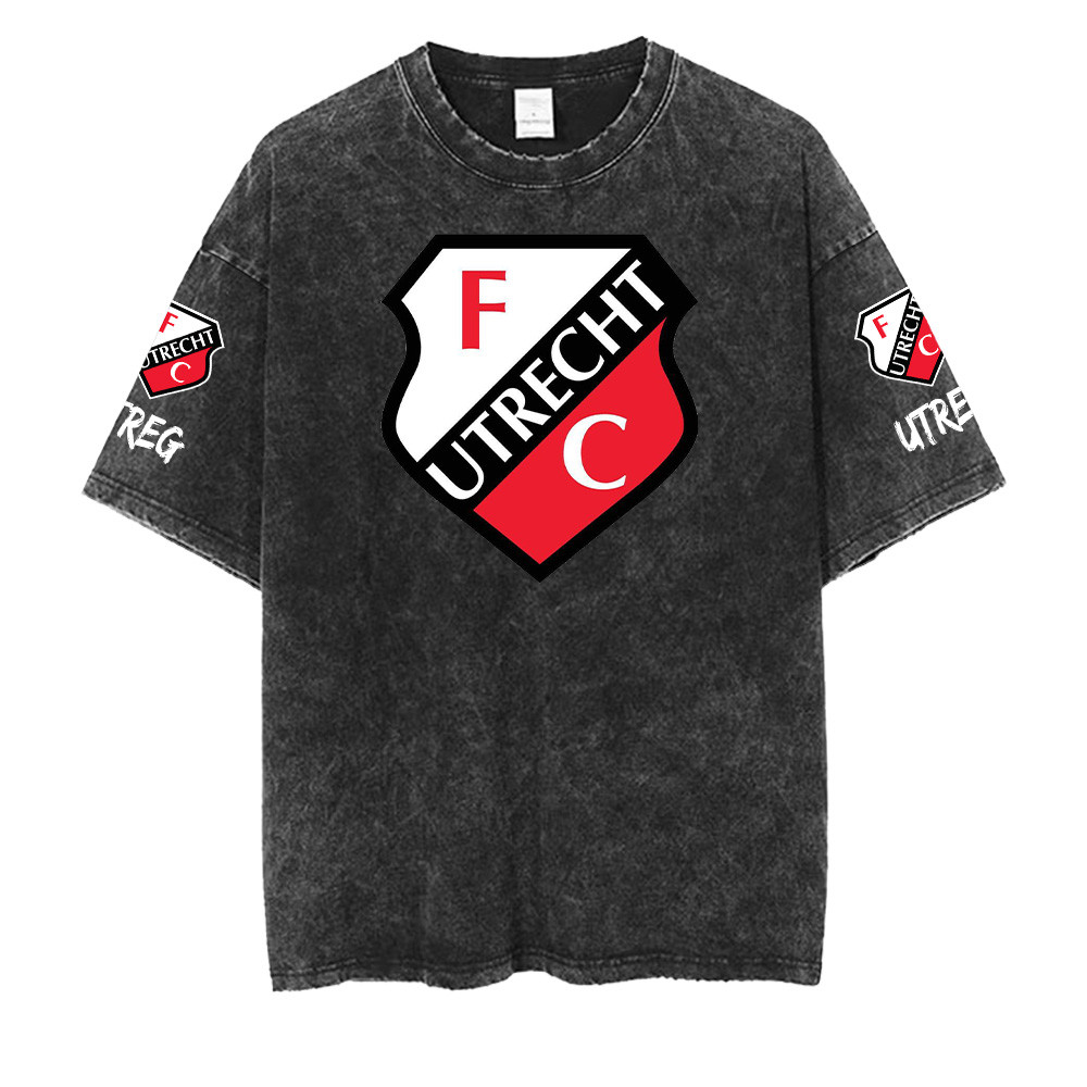 FC Utrecht Washed Retro Logo Design Shirt