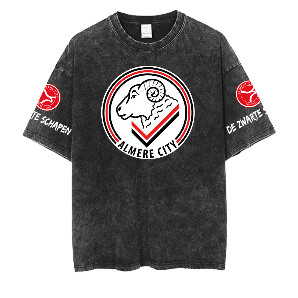 Almere City FC Washed Retro Logo Design Shirt