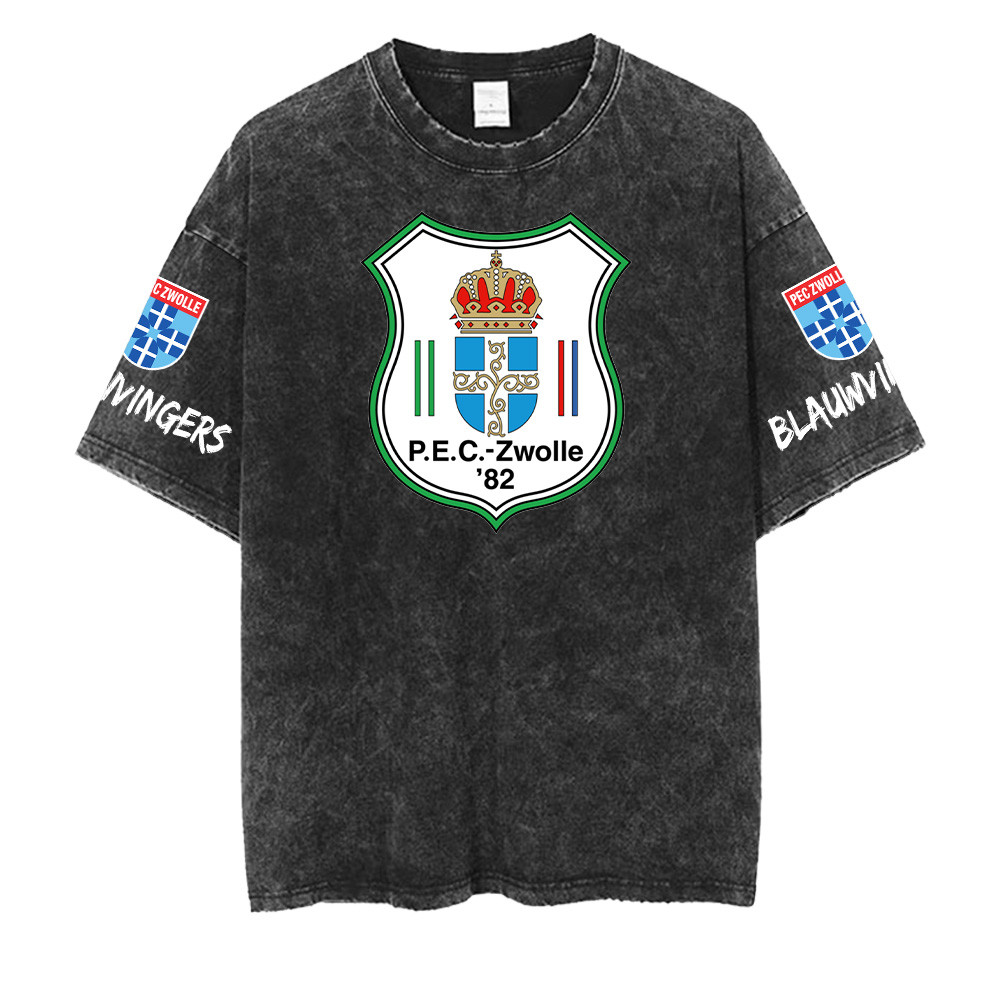 PEC Zwolle Washed Retro Logo Design Shirt