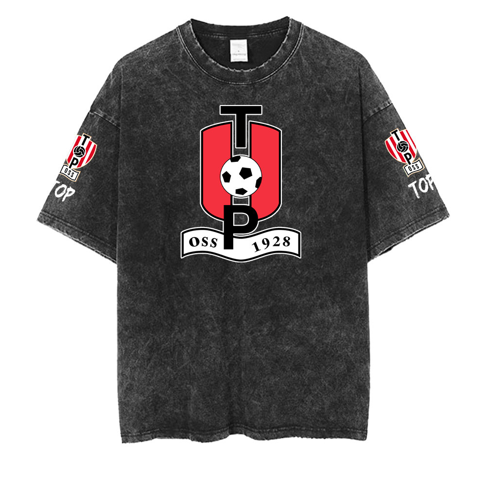 TOP Oss Washed Retro Logo Design Shirt