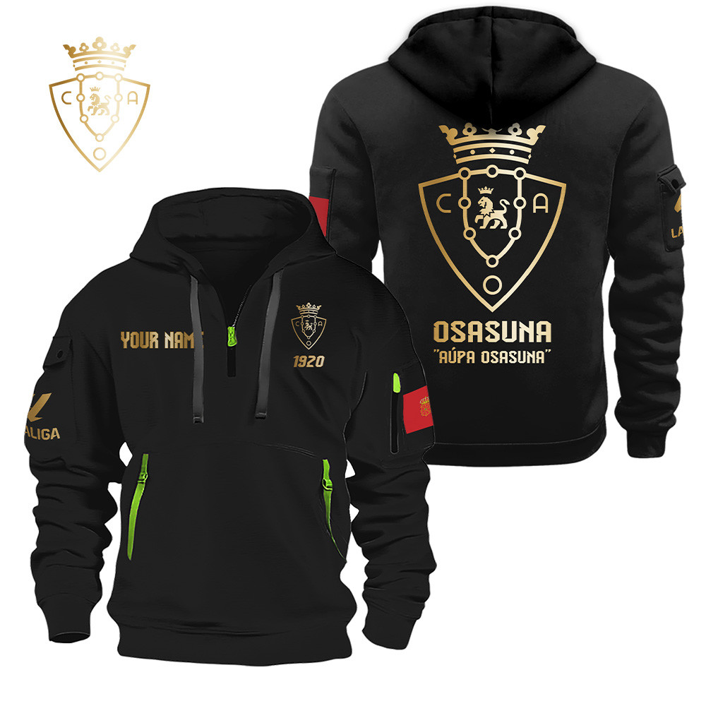 CA Osasuna Gold Logo Quarter Zip Hoodie