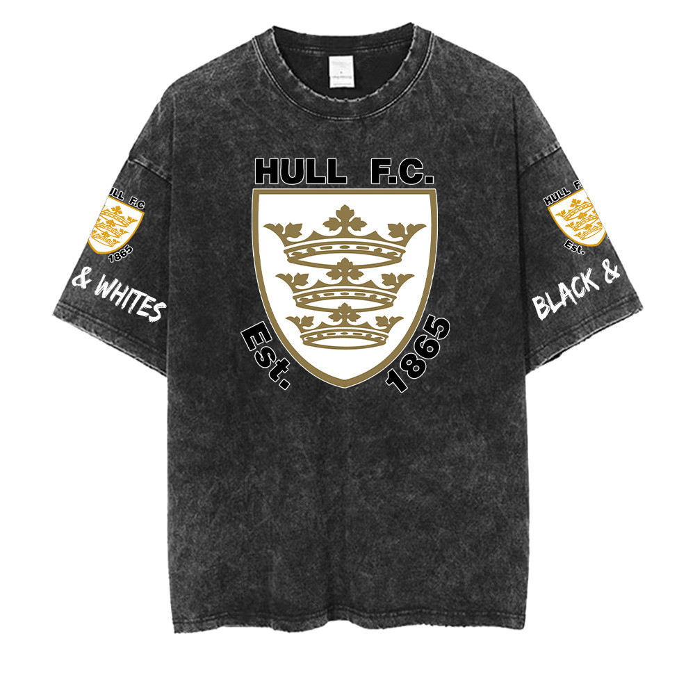 Hull F.C Super League Washed Retro Logo Design Shirts