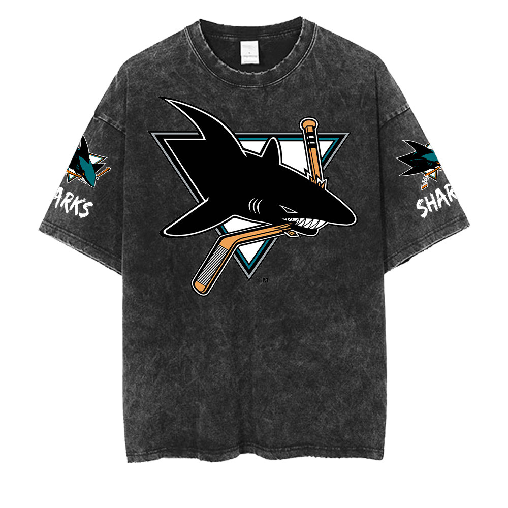 San Jose Sharks NHL Washed Retro Logo Shirt
