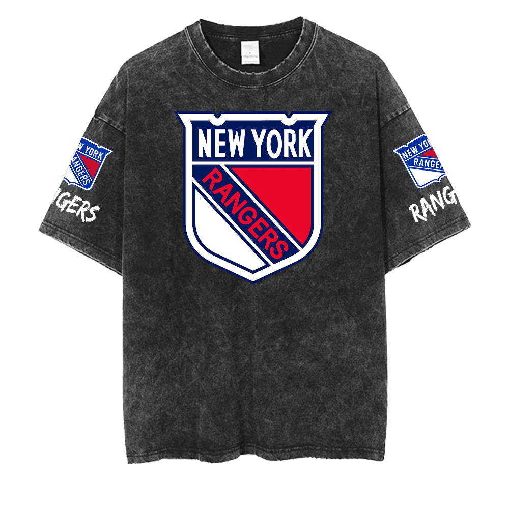 New York Rangers NHL Washed Retro Logo Shirt