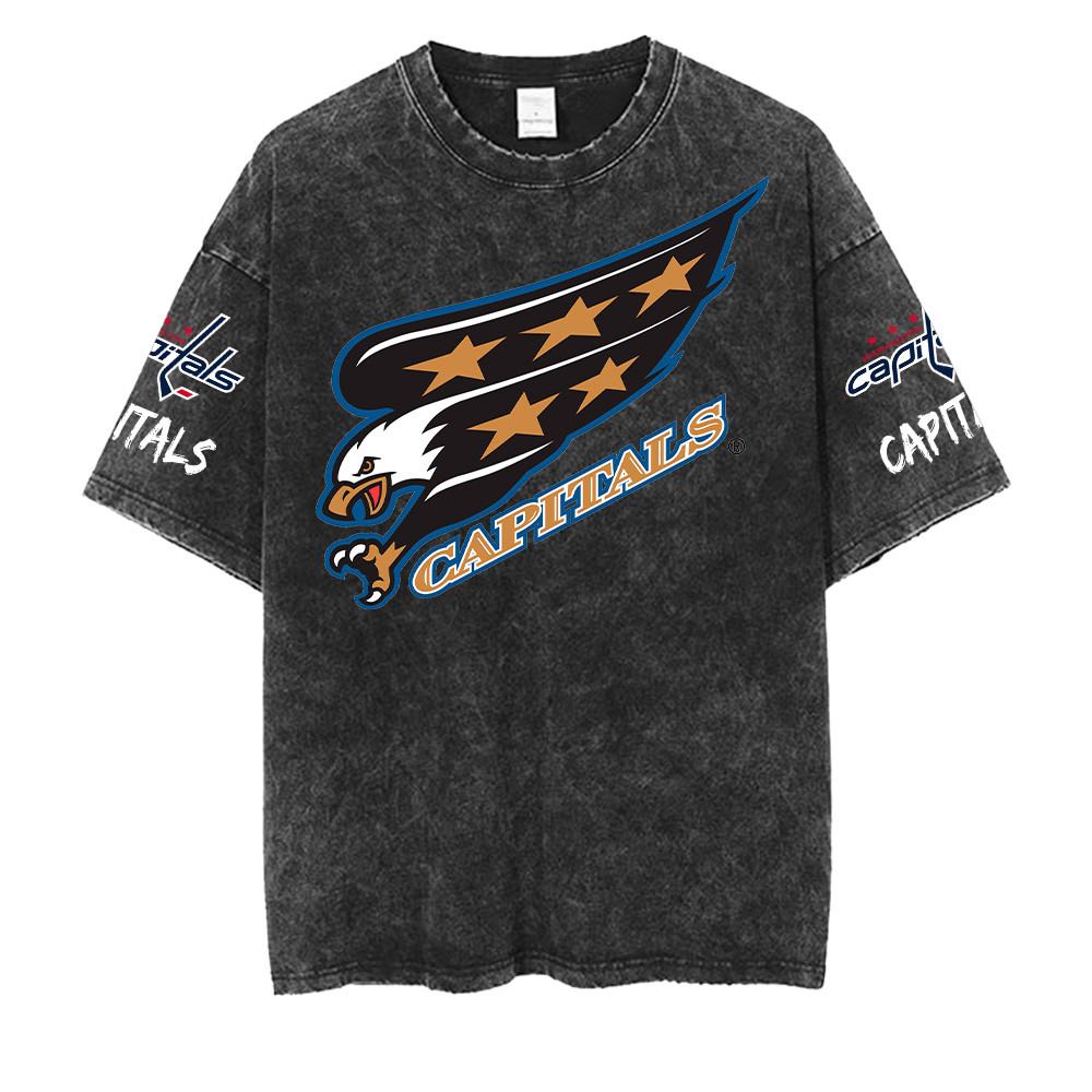 Washington Capitals NHL Washed Retro Logo Shirt