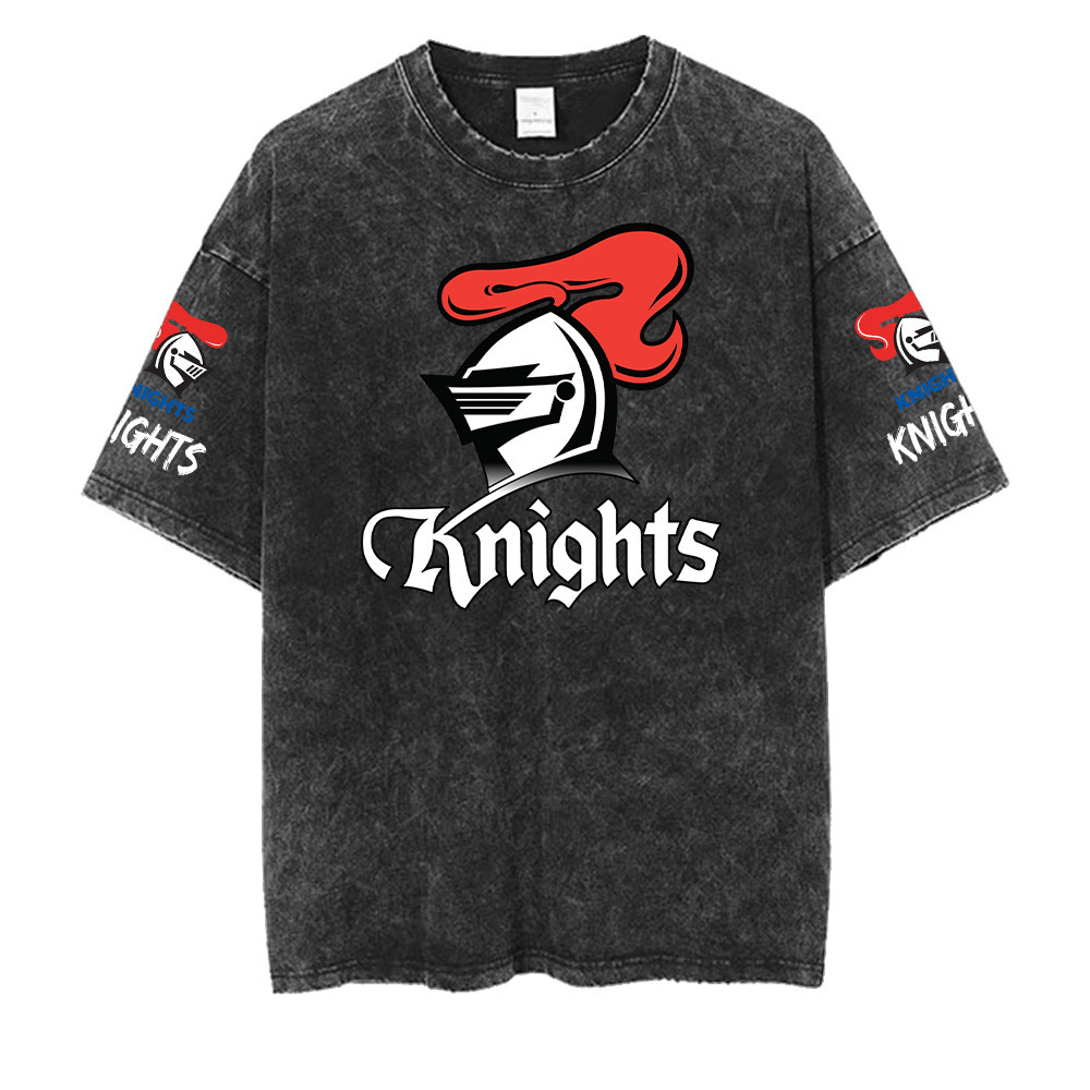 Newcastle Knights NRL Washed Retro Logo Shirts