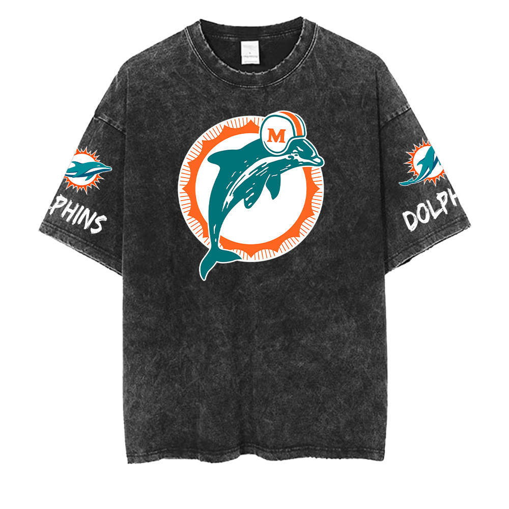 Miami Dolphins NFL Washed Retro Logo Shirts