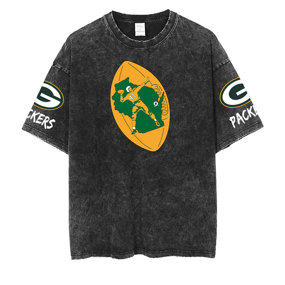 Green Bay Packers NFL Washed Retro Logo Shirts