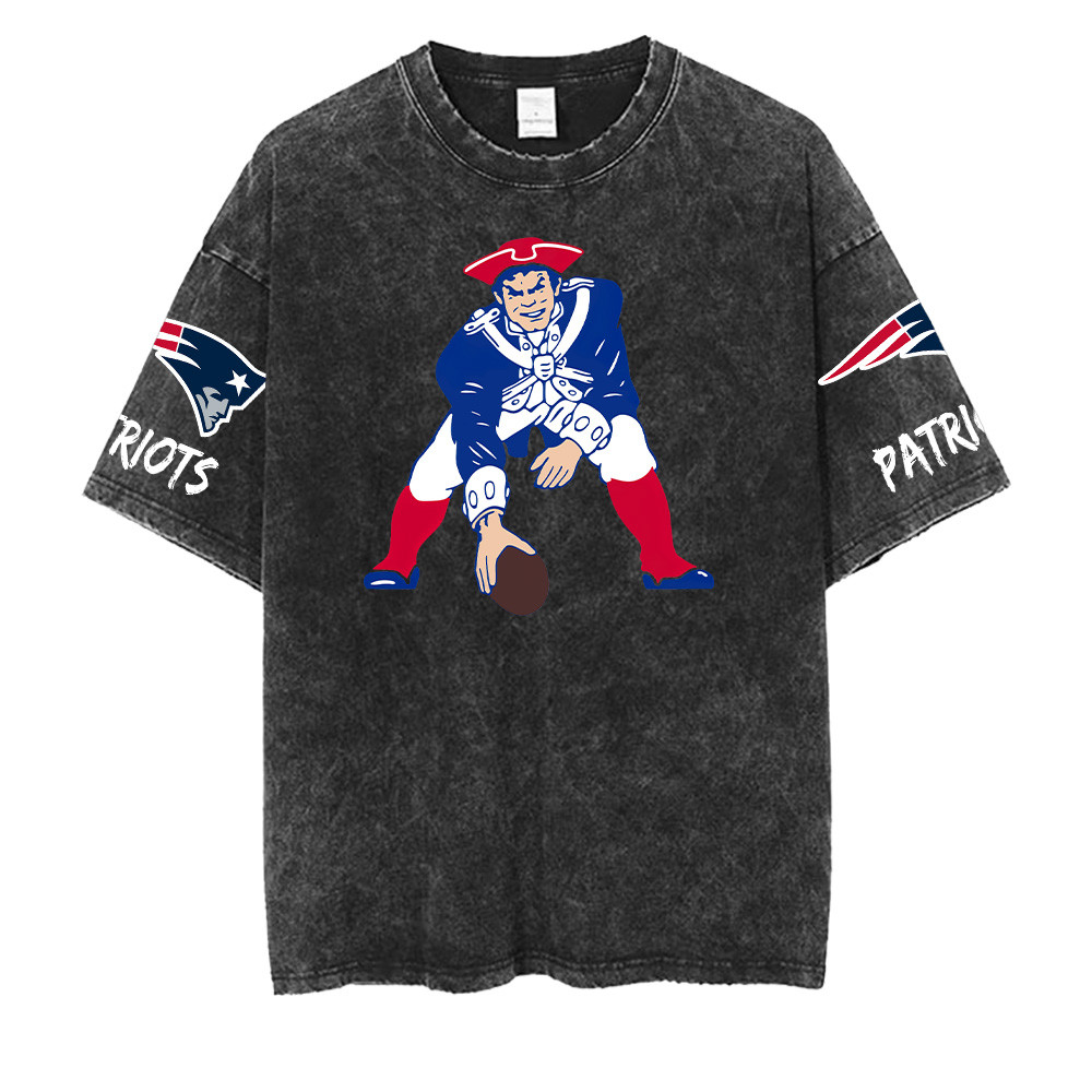 New England Patriots NFL Washed Retro Logo Shirts