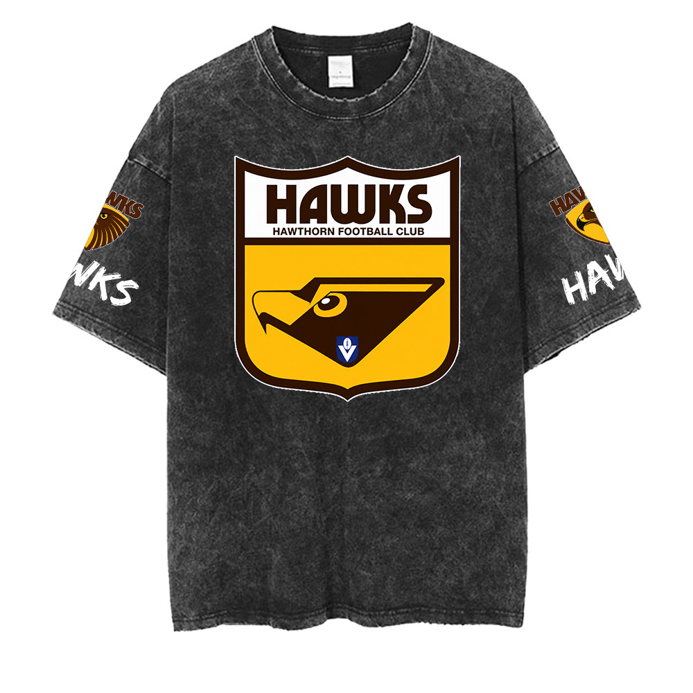 Hawthorn Hawks AFL Washed Retro Logo