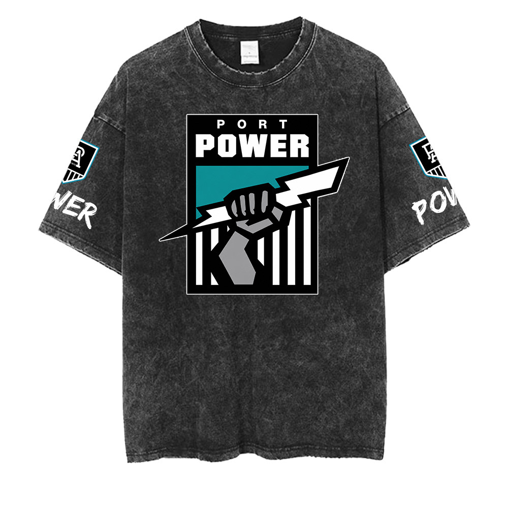 Port Adelaide Power AFL Washed Retro Logo