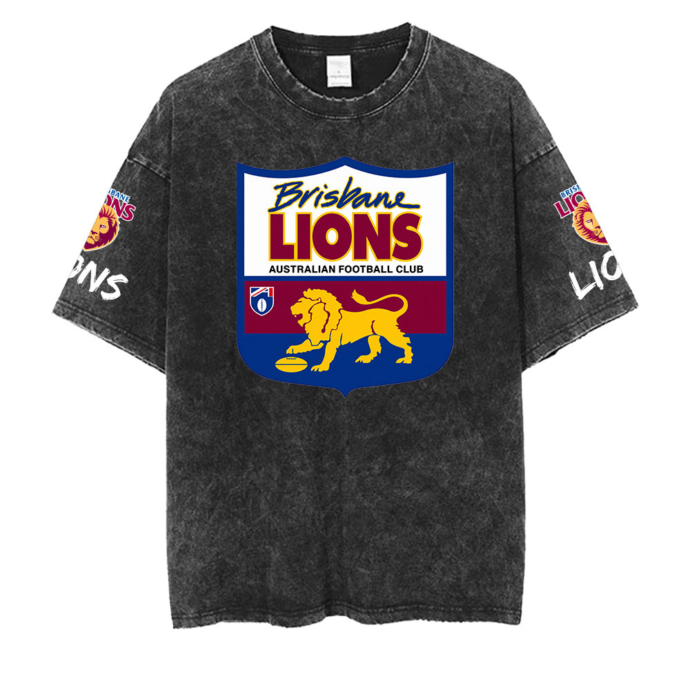 Brisbane Lions AFL Washed Retro Logo