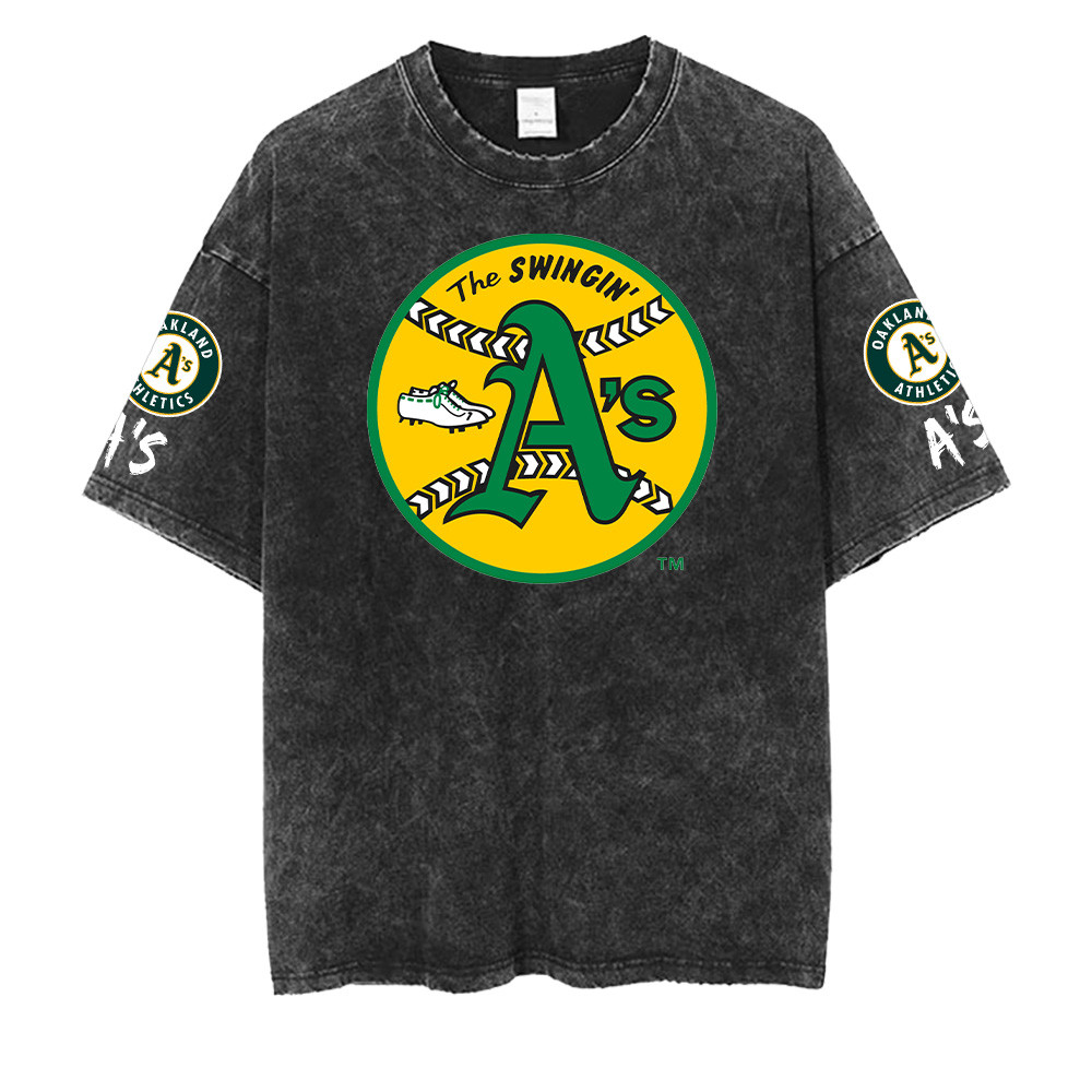 Oakland Athletics MLB Washed Retro Logo Shirt