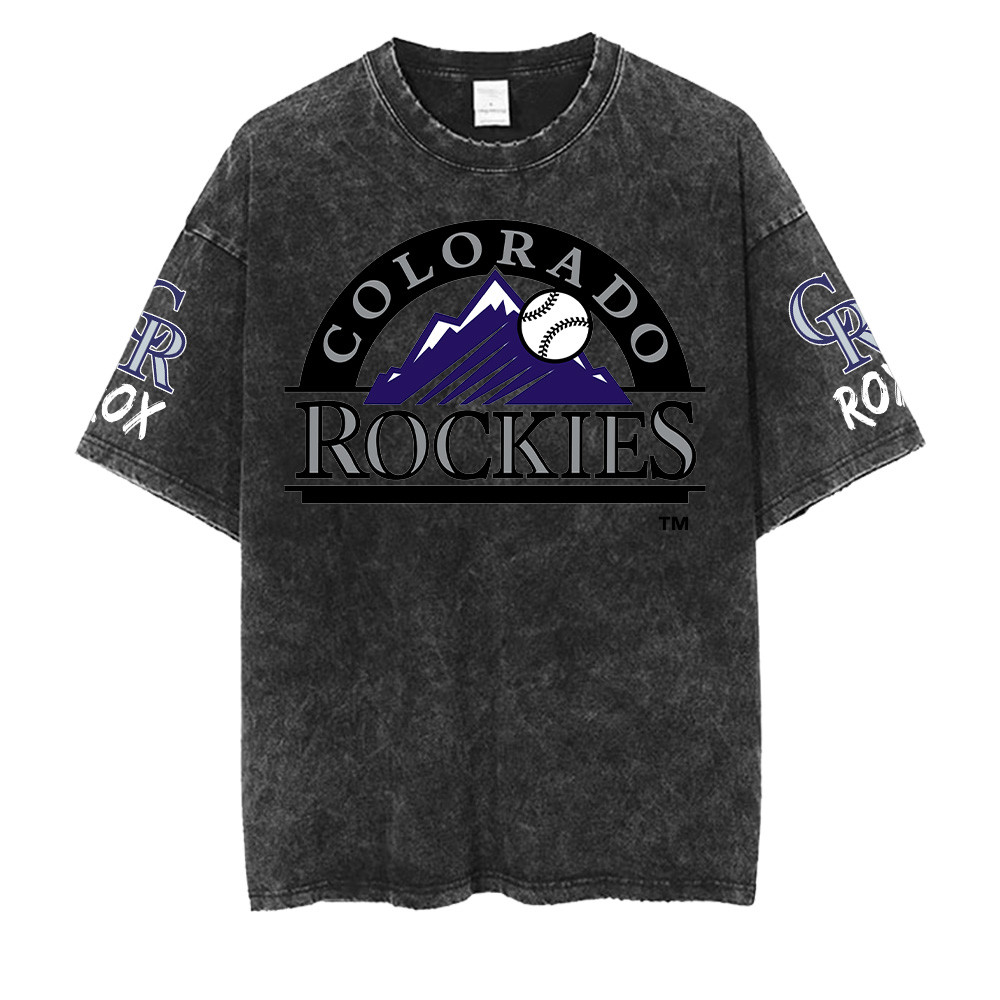 Colorado Rockies MLB Washed Retro Logo Shirt