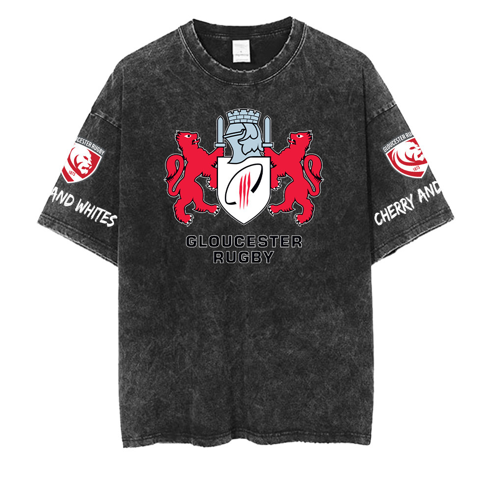Gloucester Rugby PRL Washed Retro Logo Shirt