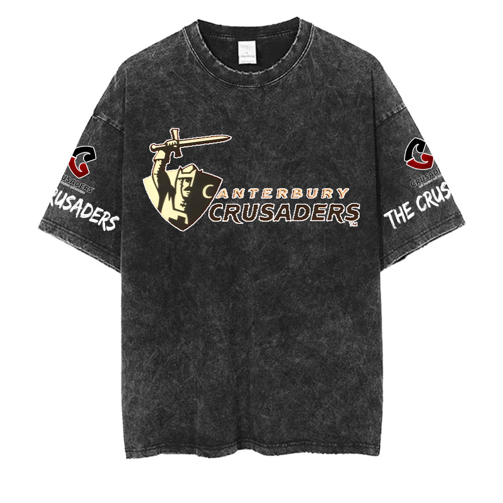 Crusaders Super Rugby Pacific Washed Retro Logo Shirts