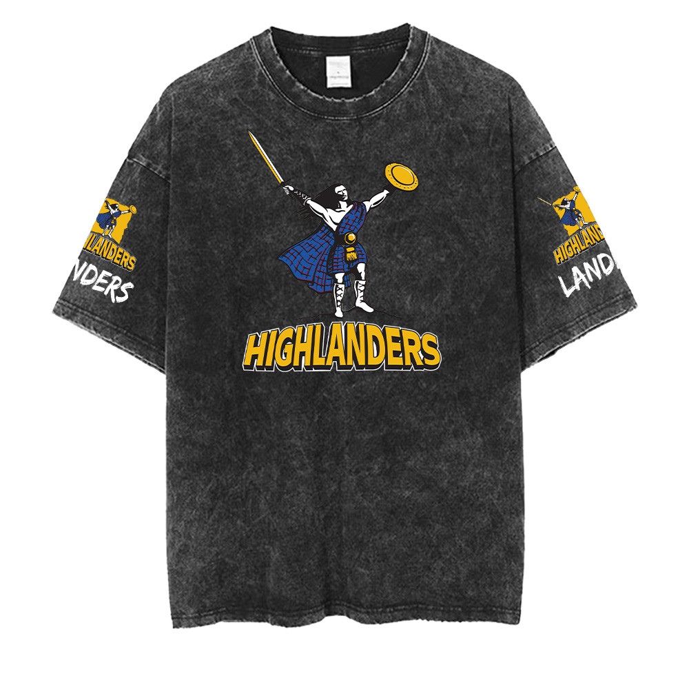 Highlanders Super Rugby Pacific Washed Retro Logo Shirts