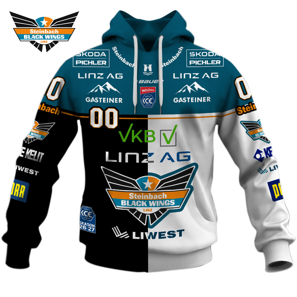Steinbach Black Wings Linz 2627 Home x Away Jersey Style Shirts