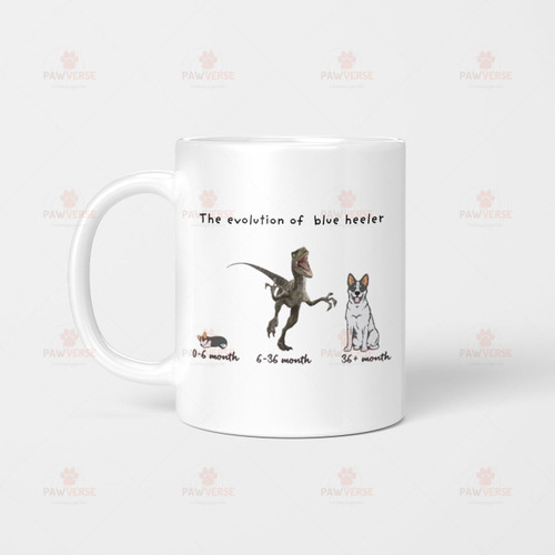 the evolution of blue heeler | Cattle dog themed mug
