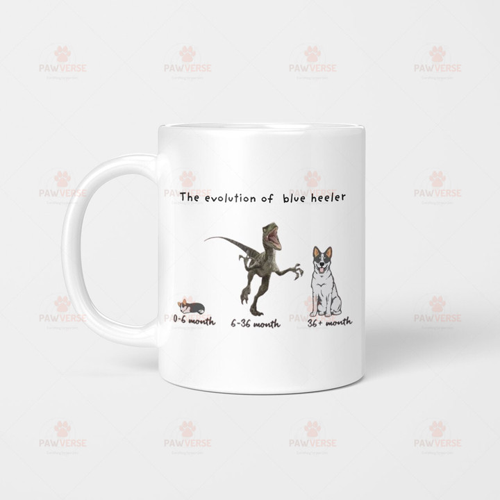 the evolution of blue heeler | Cattle dog themed mug