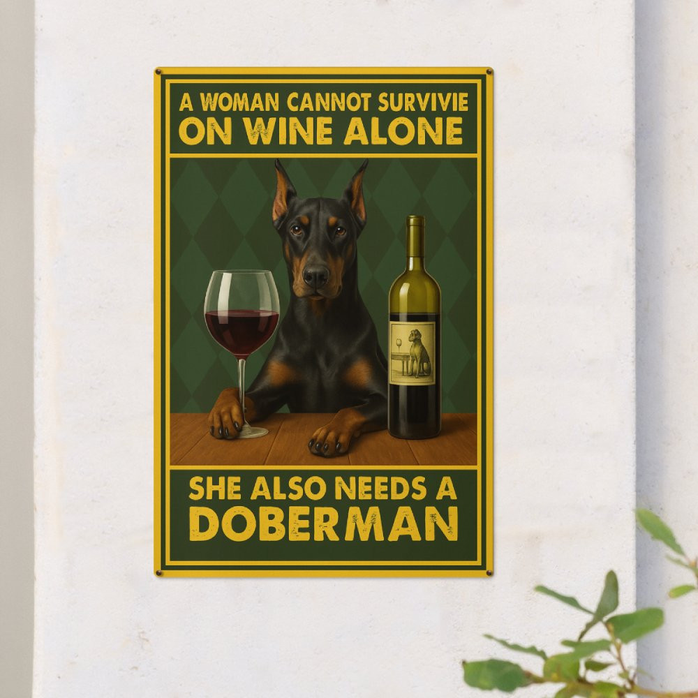Premium Doberman Dog Metal Sign - Moon-tshop