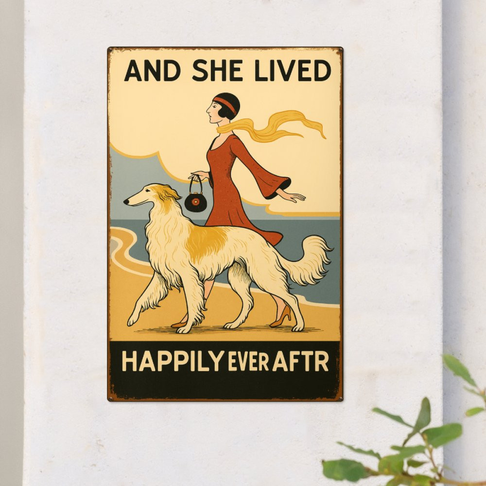 Premium Borzoi Dog Metal Sign - Moon-tshop
