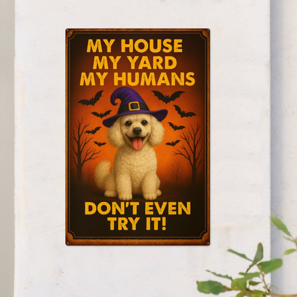 Poodle New Halloween Metal Sign - Moon-tshop