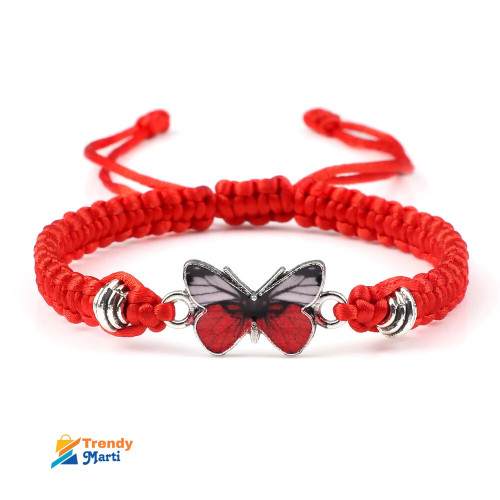 Red Butterfly Charm Bracelet Handmade Braided Rope Thread Fashion Adjustable Bracelets&Bangles Women Lucky Jewelry Friends Gift