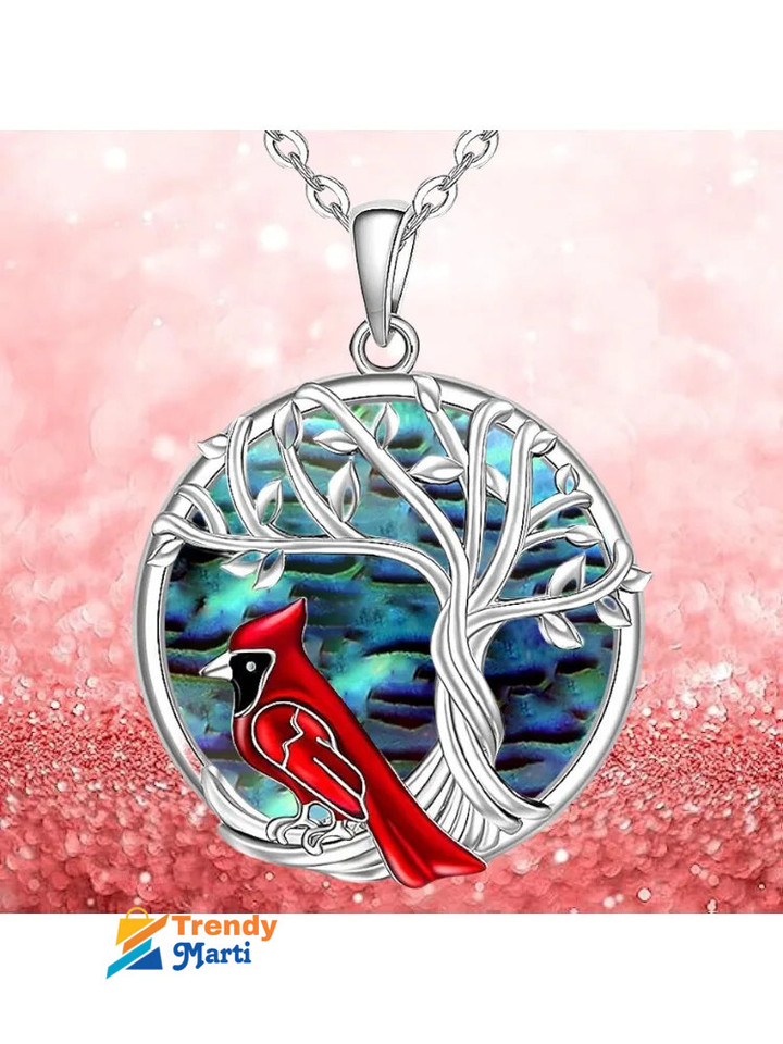 Fashion Creative Red Cardinal Bird necklace as a jewelry gift for women's festivals religious anniversaries aesthetic pendants