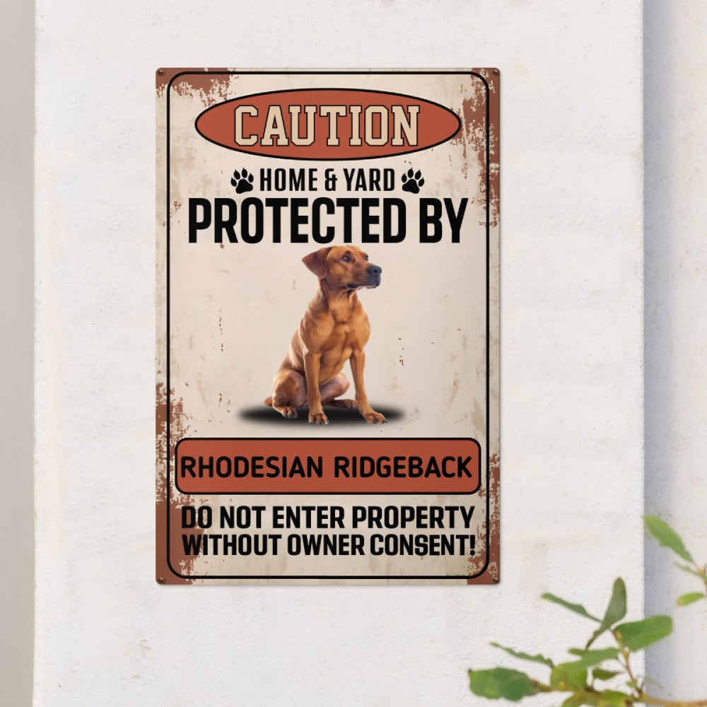 Rhodesian Ridgeback Sign Premium Rhodesian Ridgeback Metal Tin sign - free t shop