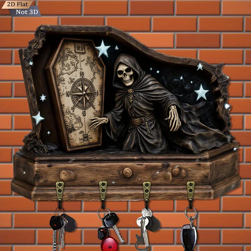 Gothic Death Key Rack with Map Drawer - Best Shop House