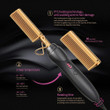 Ceramic Hot Comb Hair Straightener & Curler for Wet & Dry Hair, Beard, and Wigs